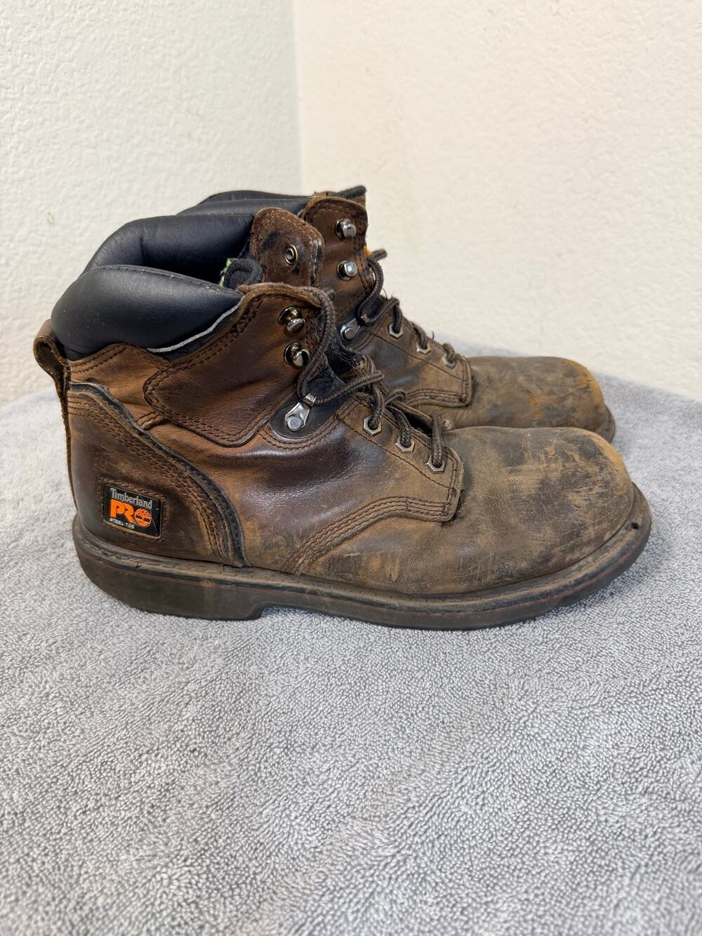 Timberland PRO Pit Boss Steel Toe Men 10.5M Broken In Rugged Work Boots